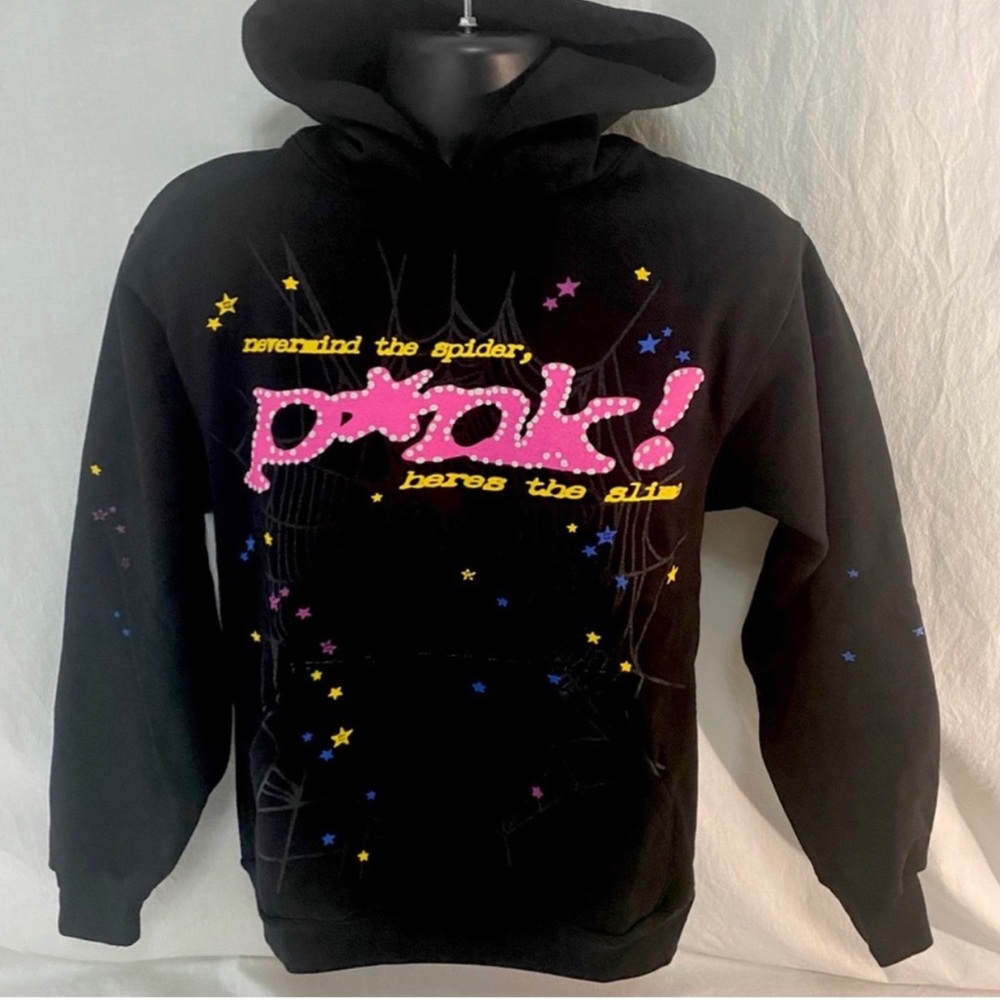 Sp5der Worldwide Punk Hoodie Size Small Black Pink Young Thug Sweatshirt…